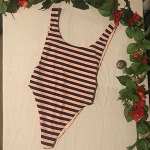 Aerie One Piece Cheeky Striped Swimsuit
